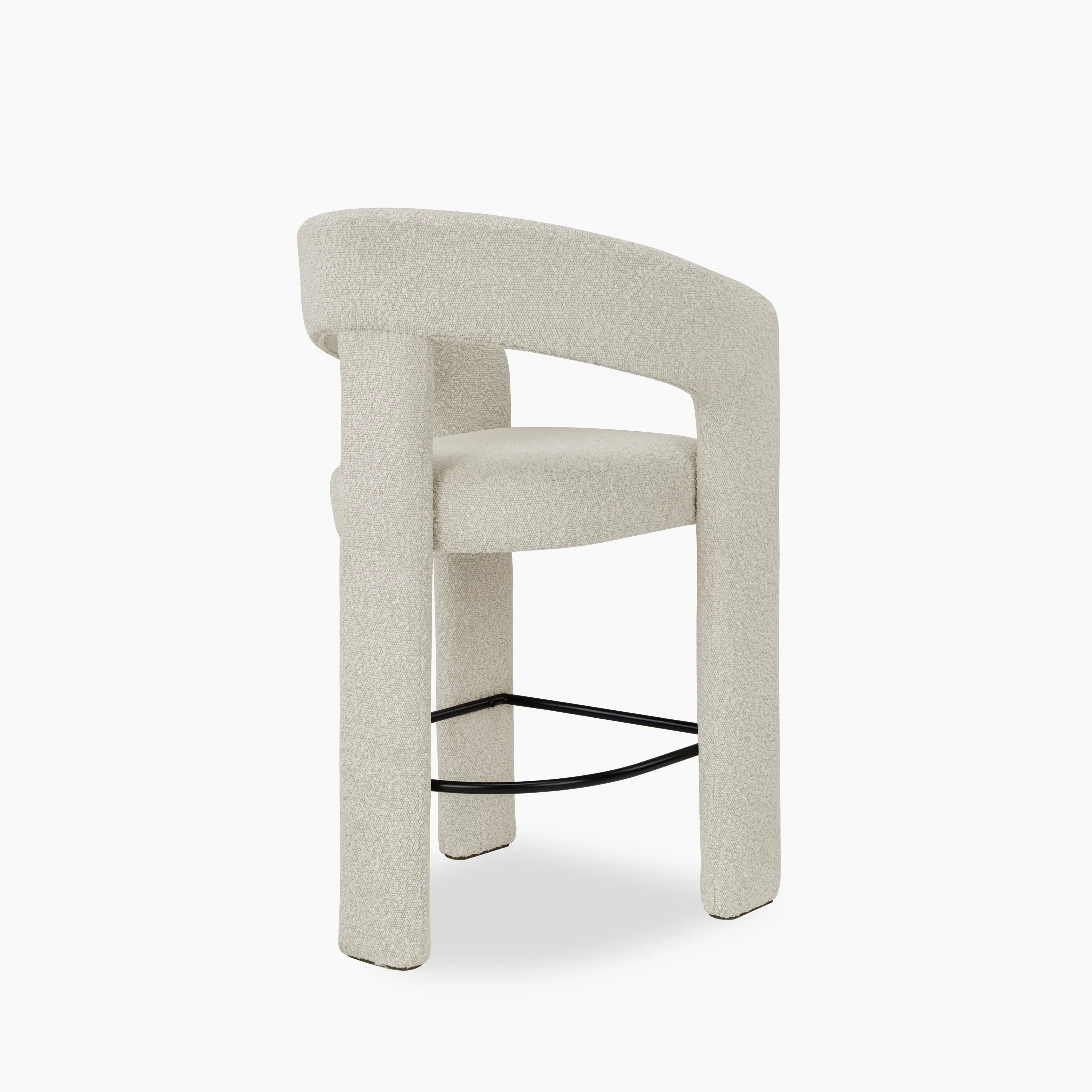 Bellamy Kitchen Stool | Speckled Stone Sustainable Boucle