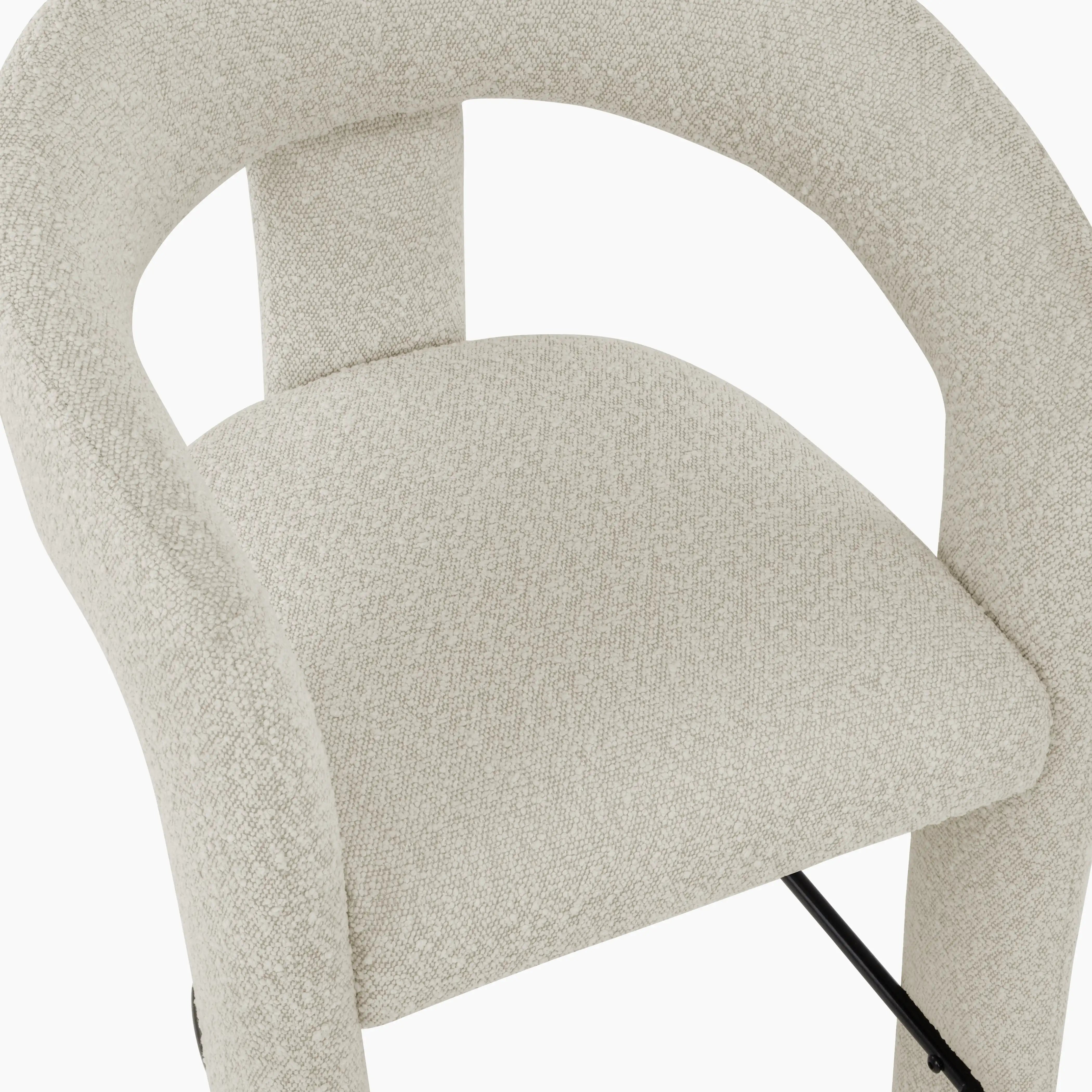 Bellamy Kitchen Stool | Speckled Stone Sustainable Boucle