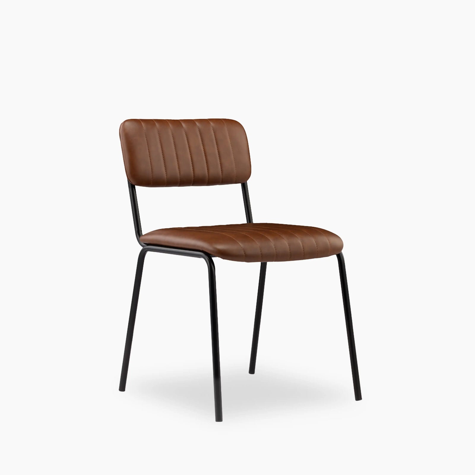 Weston Dining Chair | Vintage Tan Faux Leather & Black