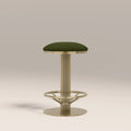 Rafferty Swivel Kitchen Stool | Olive Green Sustainable Velvet & Brass