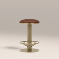 Rafferty Swivel Kitchen Stool | Vintage Tan Faux Leather & Brass