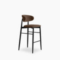 Halston Bar Stool | Mocha Brown Sustainable Velvet & Black