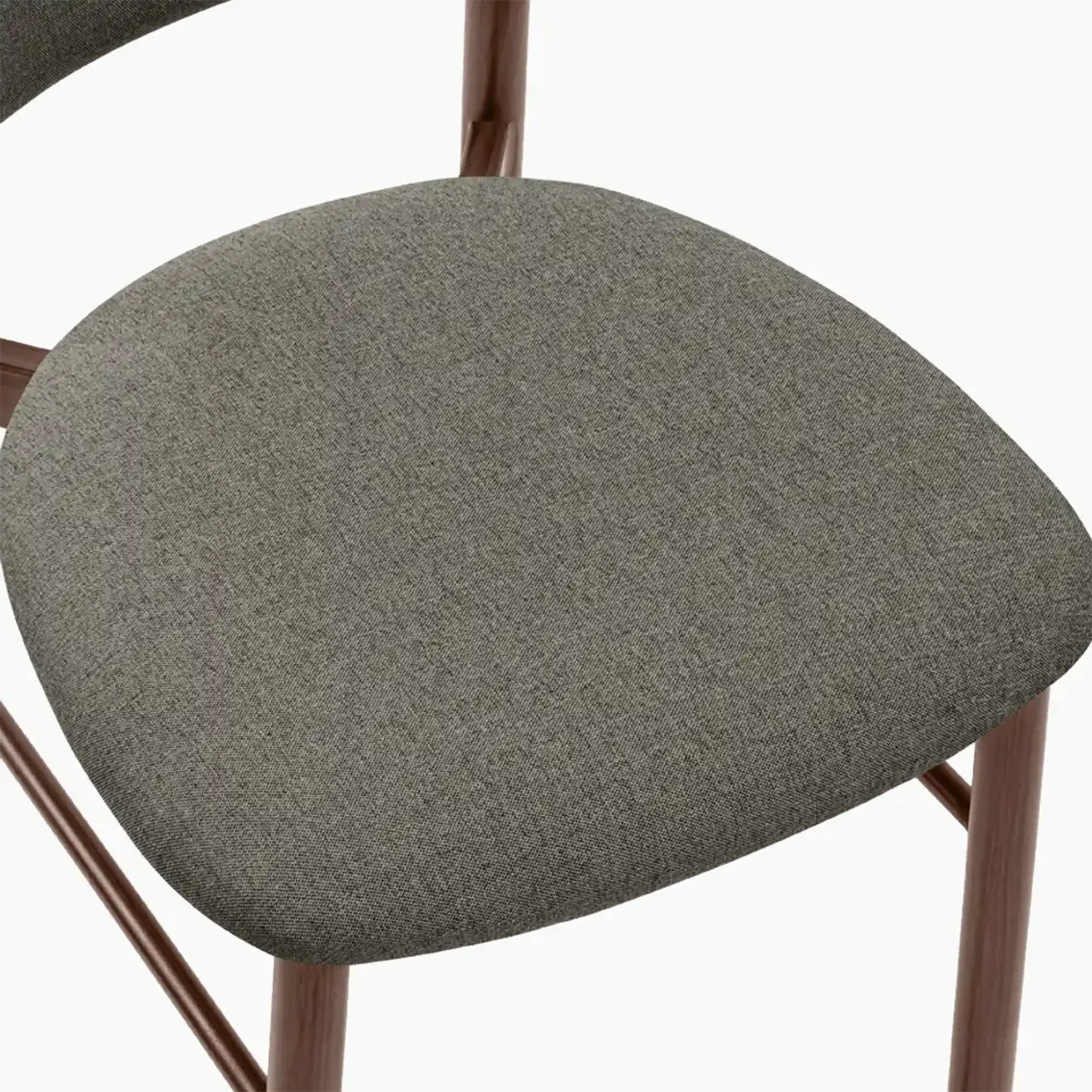 Halston Bar Stool | Speckled Grey Sustainable Fabric & Walnut