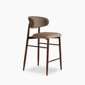 Halston Kitchen Stool | Truffle Sustainable Mohair Velvet & Walnut