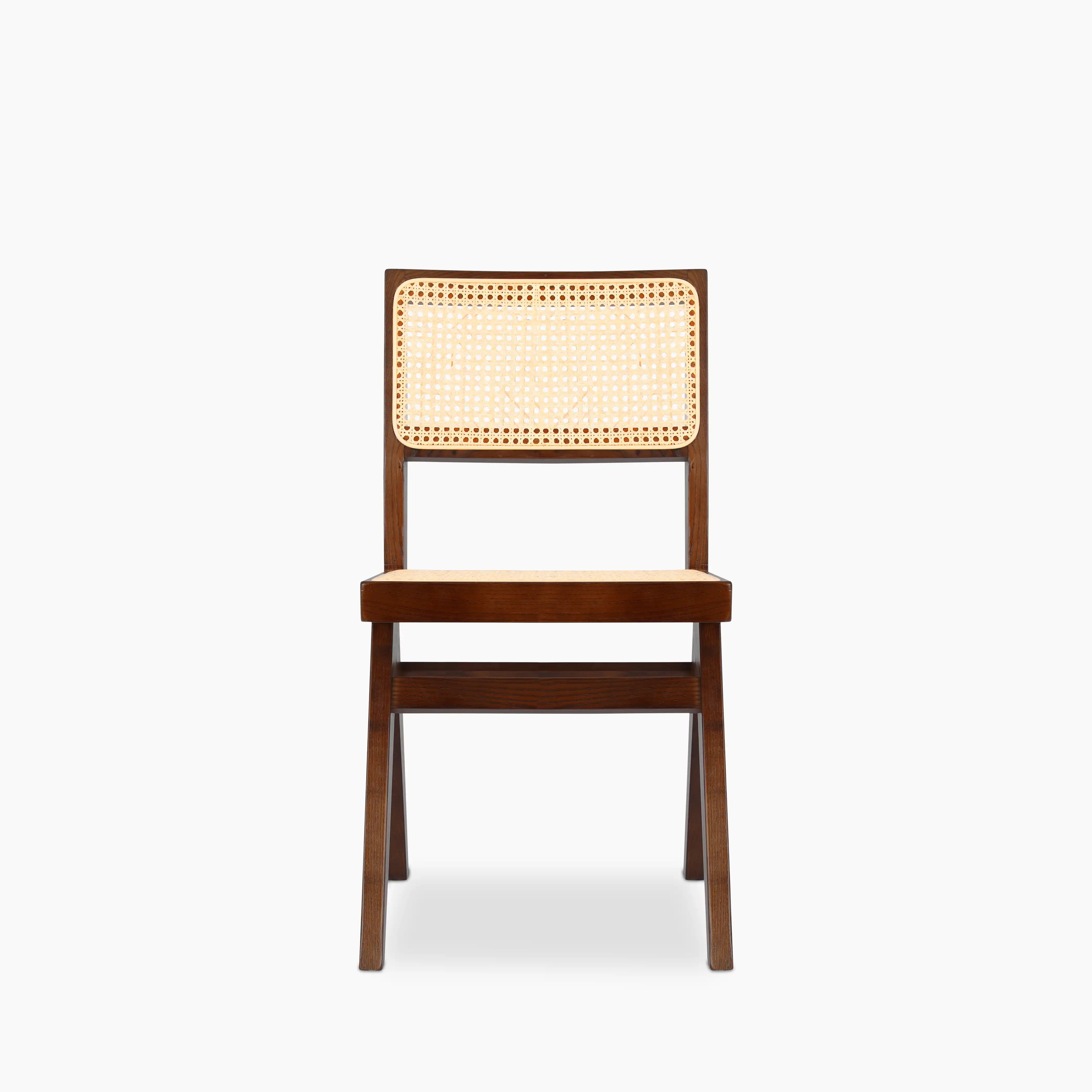 Cary Wooden Dining Chair | Natural Cane & Walnut