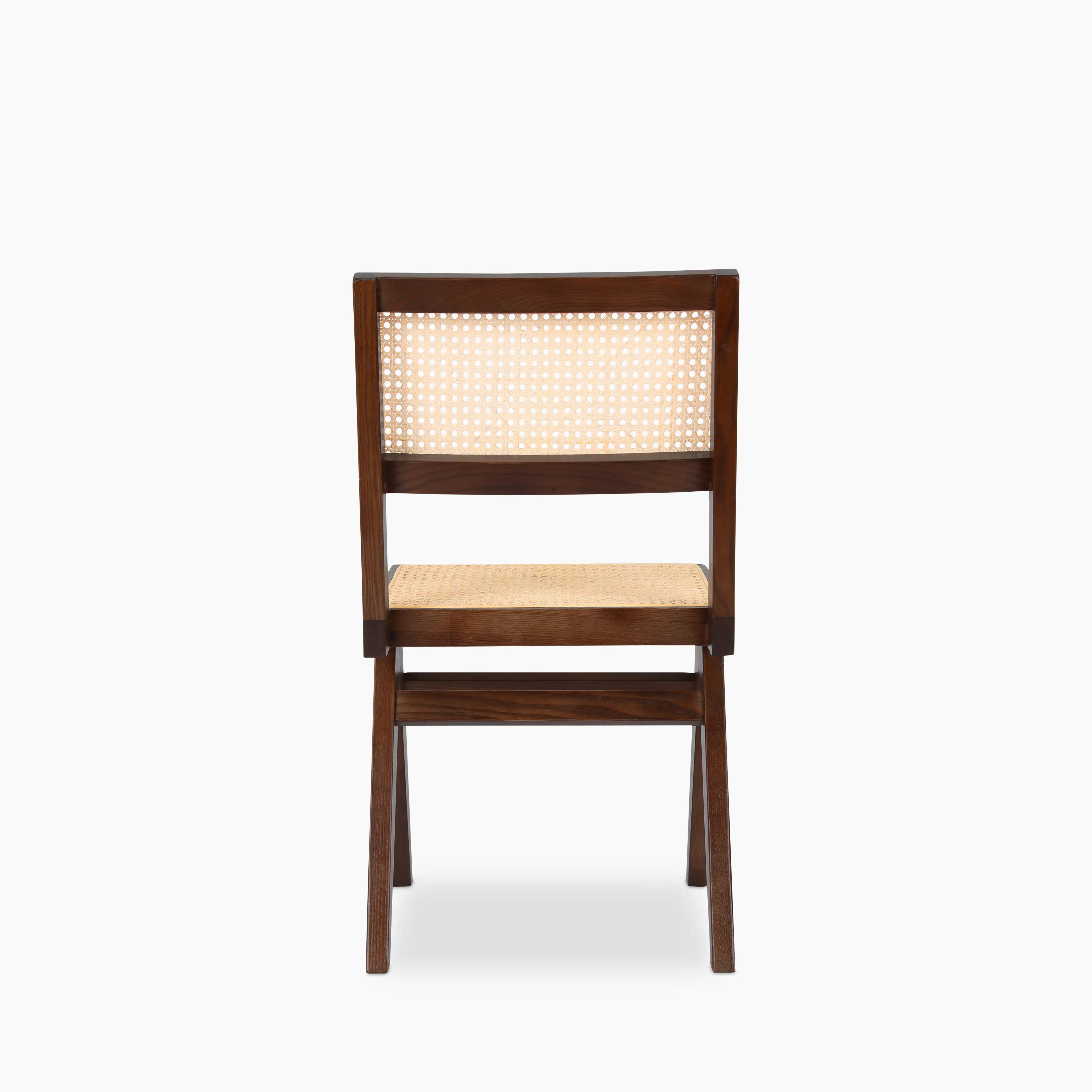 Cary Wooden Dining Chair | Natural Cane & Walnut