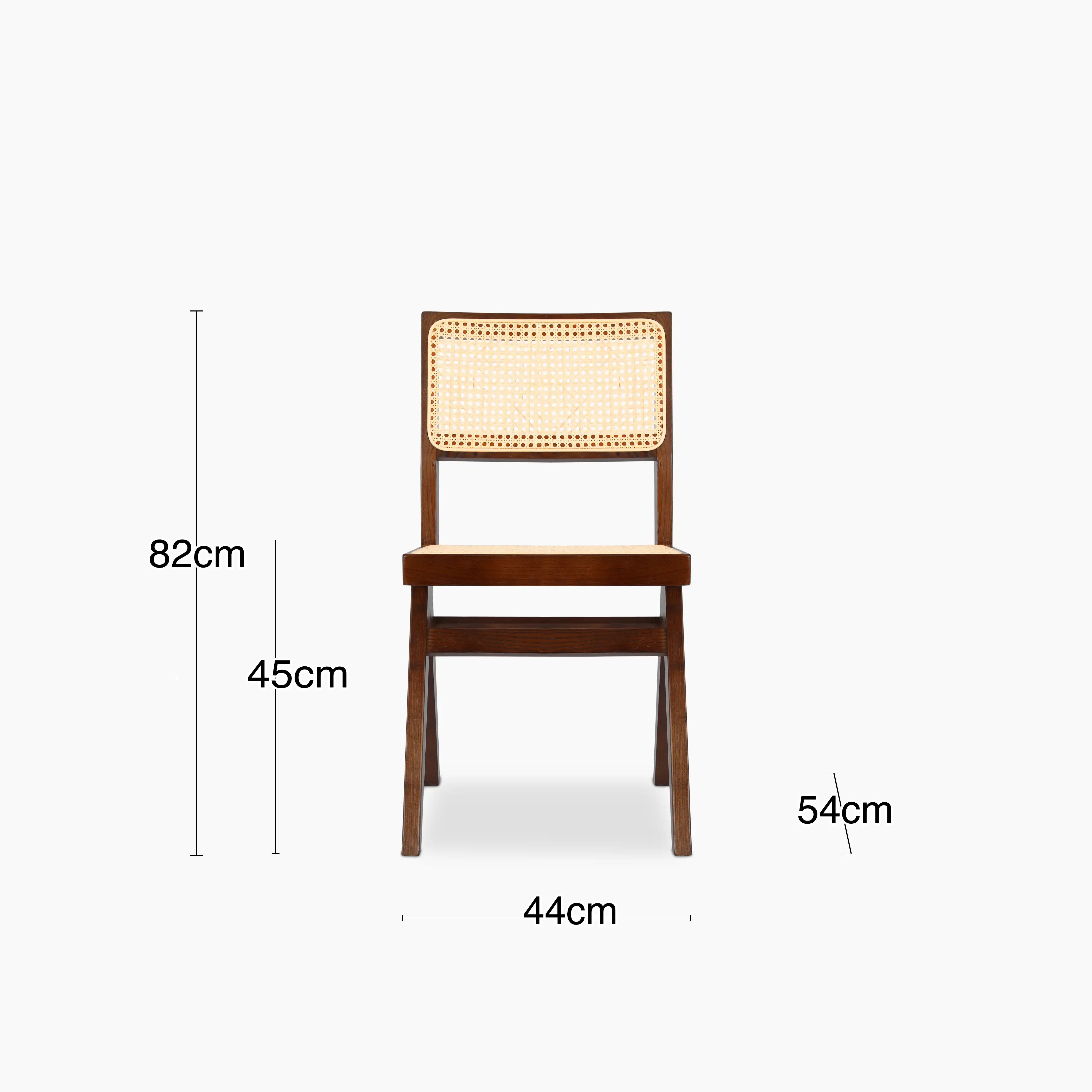 Cary Wooden Dining Chair | Natural Cane & Walnut