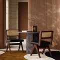 Cary Wooden Dining Chair | Vintage Black Faux Leather & Walnut
