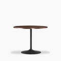 Dion 4 Seat Round Wooden Dining Table | Walnut & Black