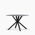 Sawyer 4 Seat Round Dining Table | Grey Ceramic & Black