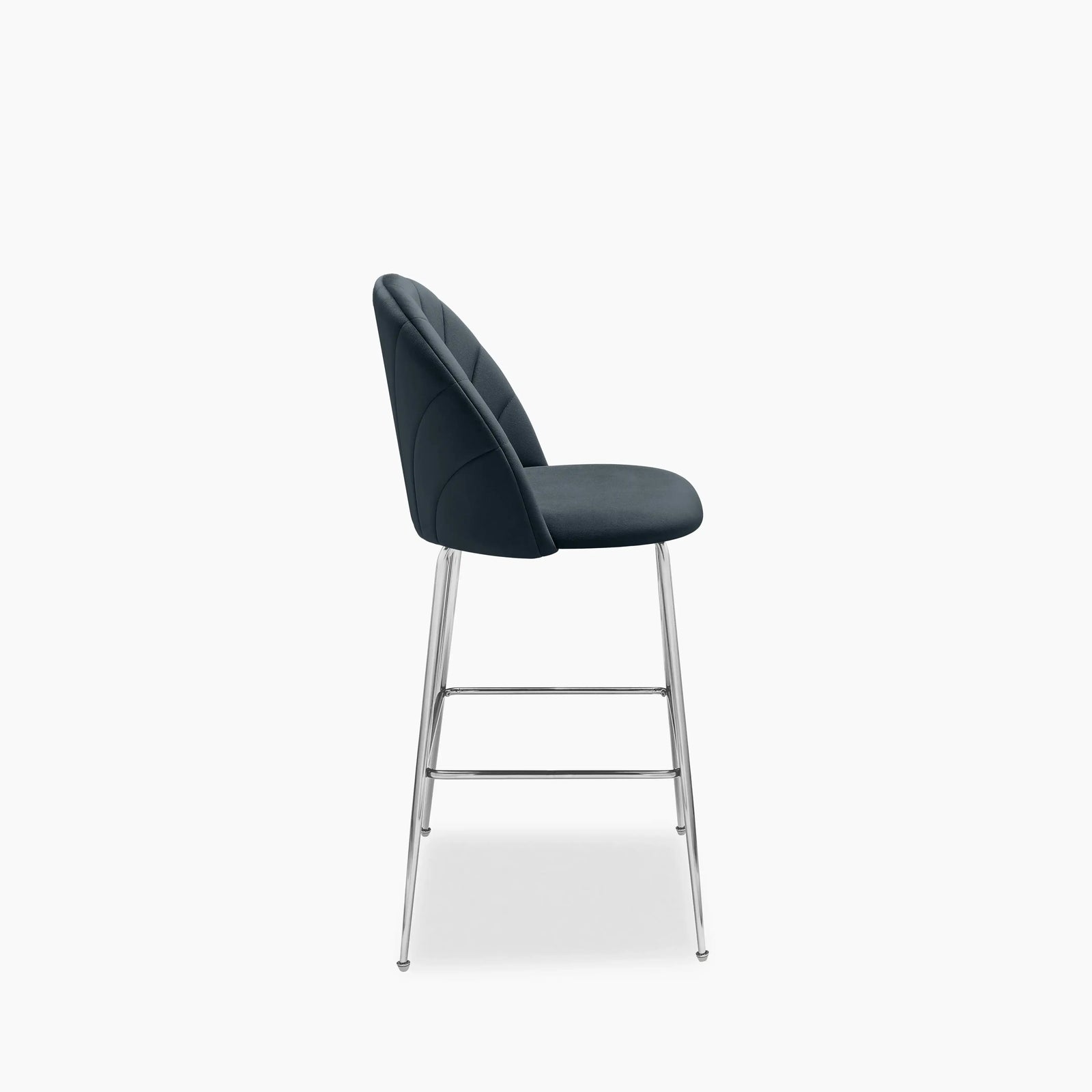 Sylvia Bar Stool | Ink Grey Sustainable Velvet