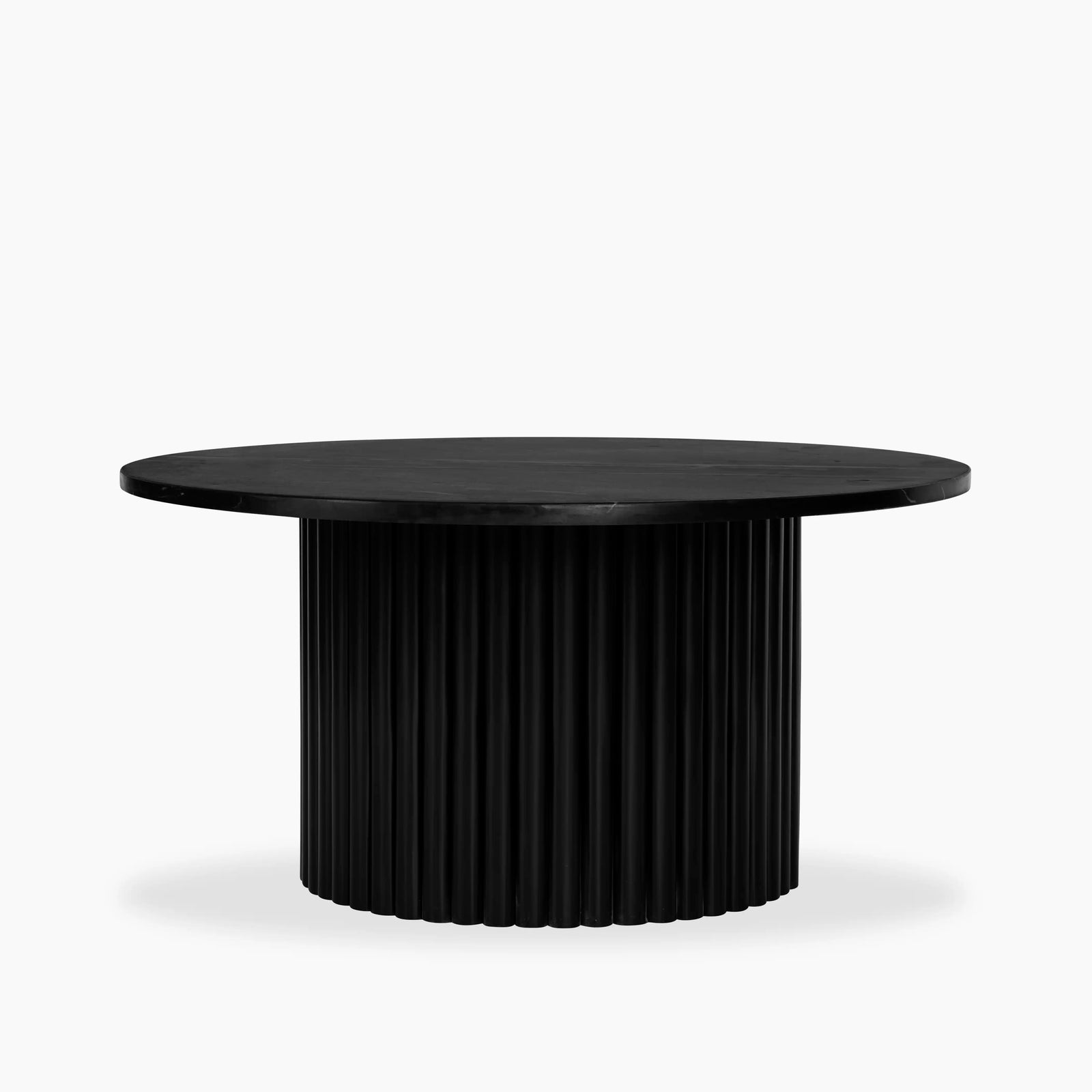 Medby Round Coffee Table | Black Marble & Black Mango Wood