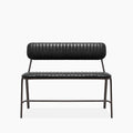 Boston 2 Seater Bench | Black Faux Leather & Black
