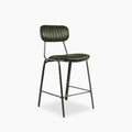 Boston Kitchen Stool | Dark Green Faux Leather & Black