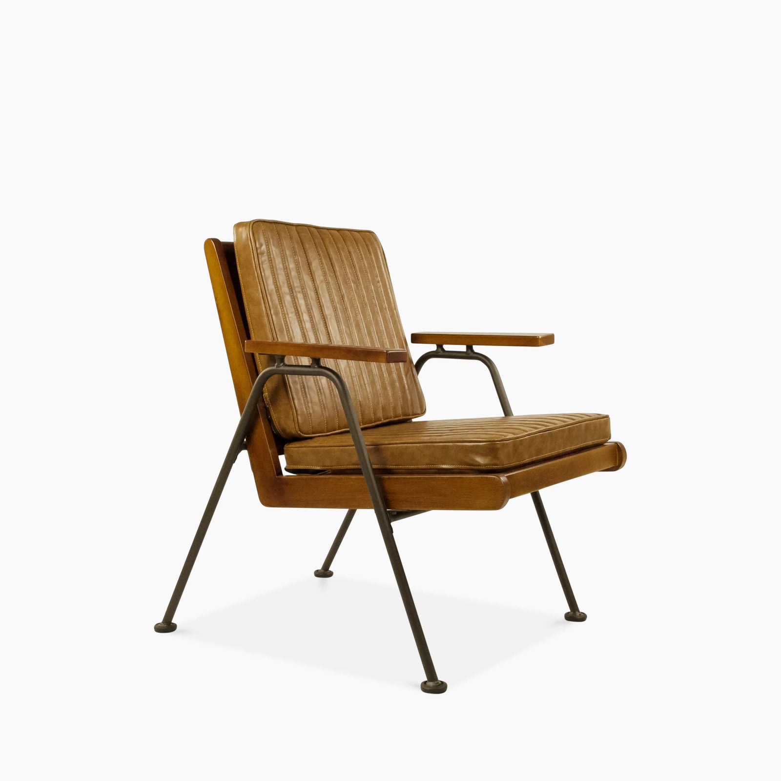 Wickham Armchair | Brown Faux Leather & Black