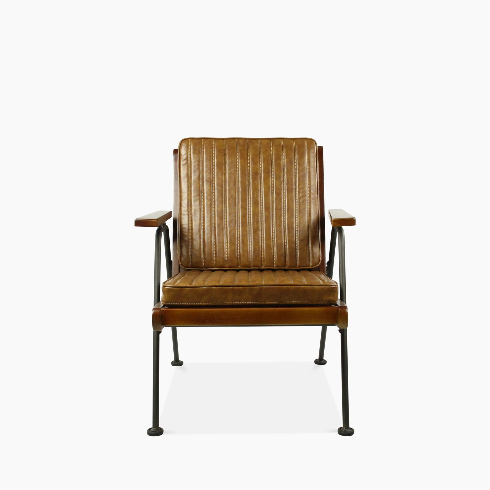Wickham Armchair | Brown Faux Leather & Black