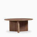 Caleb Round Wooden Coffee Table | Walnut