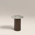 Bond Round Side Table | French Riviera Marble & Walnut