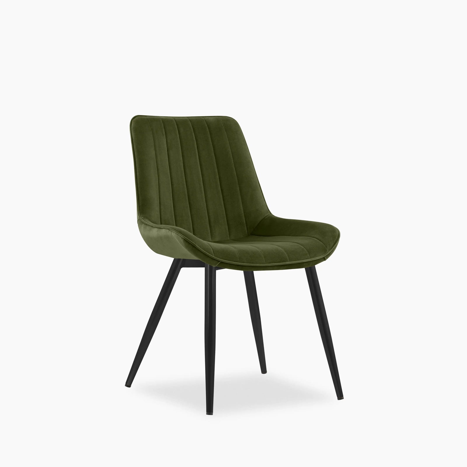 taylor dining chair olive green sustainable-velvet black legs