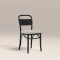 Daisy Wooden Dining Chair | Speckled Stone Sustainable Boucle & Black
