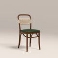 Daisy Wooden Dining Chair | Vintage Green Faux Leather & Walnut