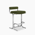 Wilbur Kitchen Stool | Olive Green Sustainable Velvet & Chrome