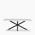 Sawyer 8 Seat Rectangle Dining Table | White Ceramic & Black