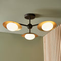 Temuka 3 Light Flush Ceiling Light | Brass & Black
