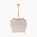 Skylar 6 Light Pendant Light | White & Brass