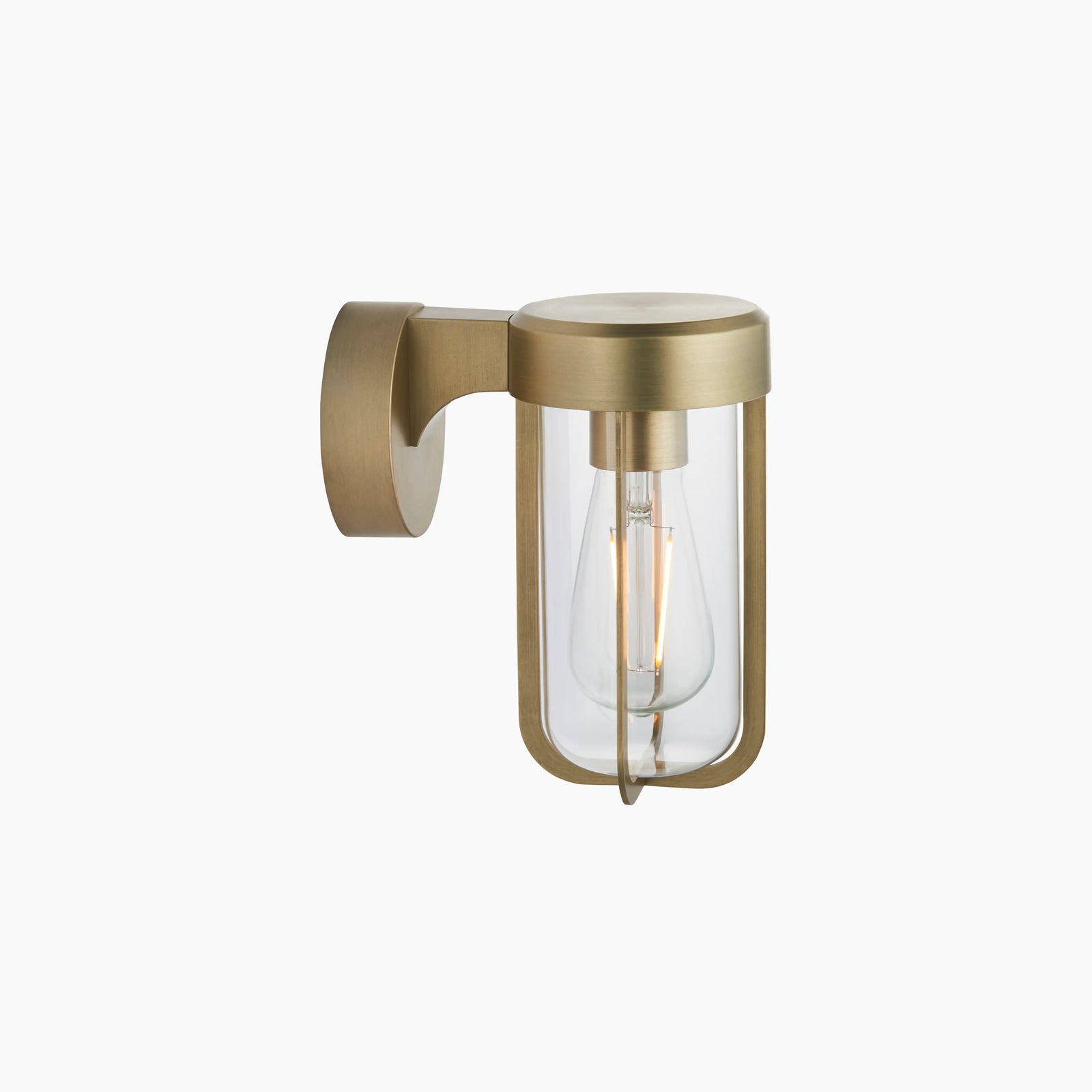 Truro Outdoor Wall Light | Frosted Glass & Brushed Brass
