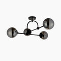 Niamh 4 Light Flush Ceiling Light | Smokey Grey & Black