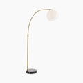 Otto Arched Floor Lamp | Opal & Black