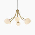 Bloom 6 Light Pendant Light | Opal & Brass