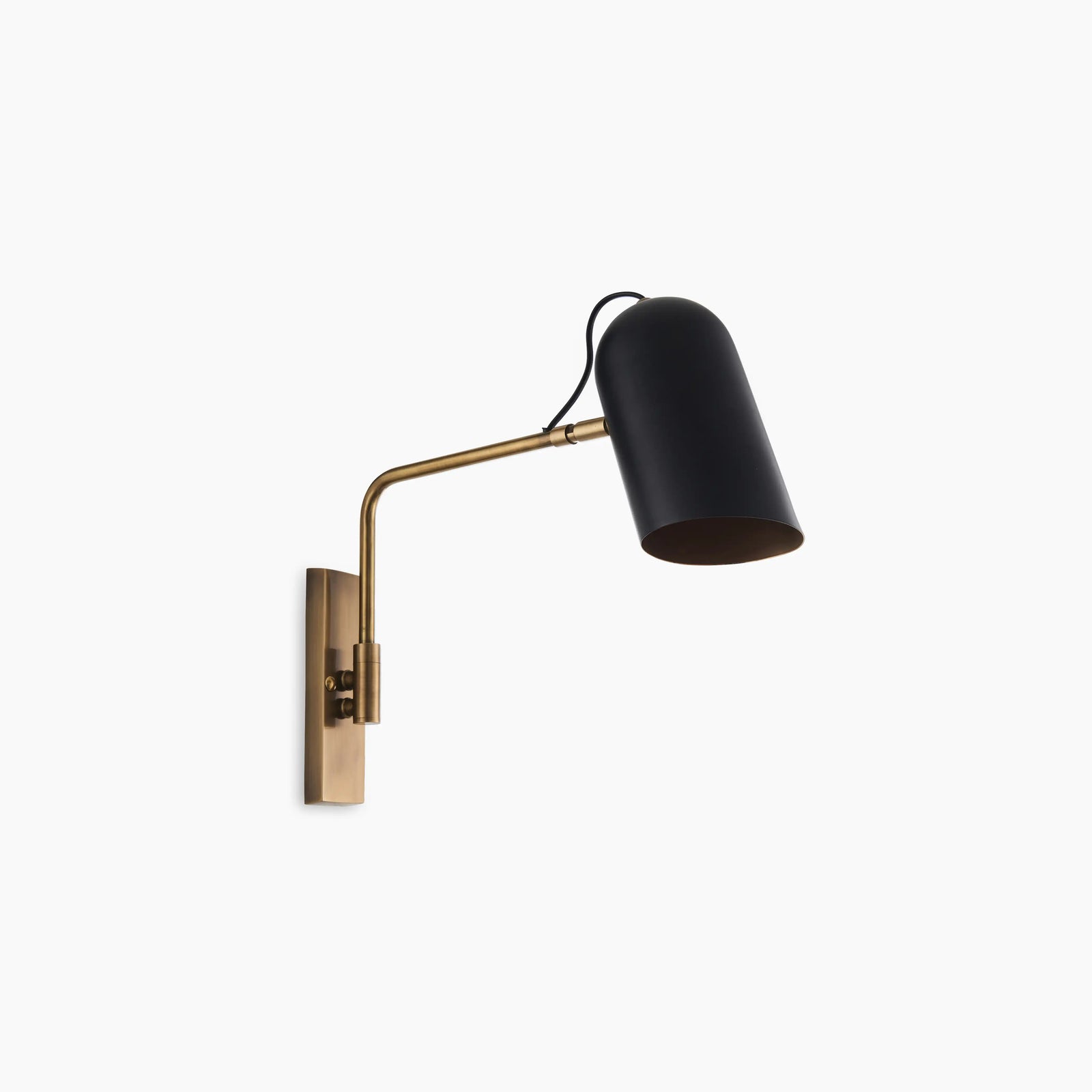 Navren Wall Light | Black & Vintage Brass