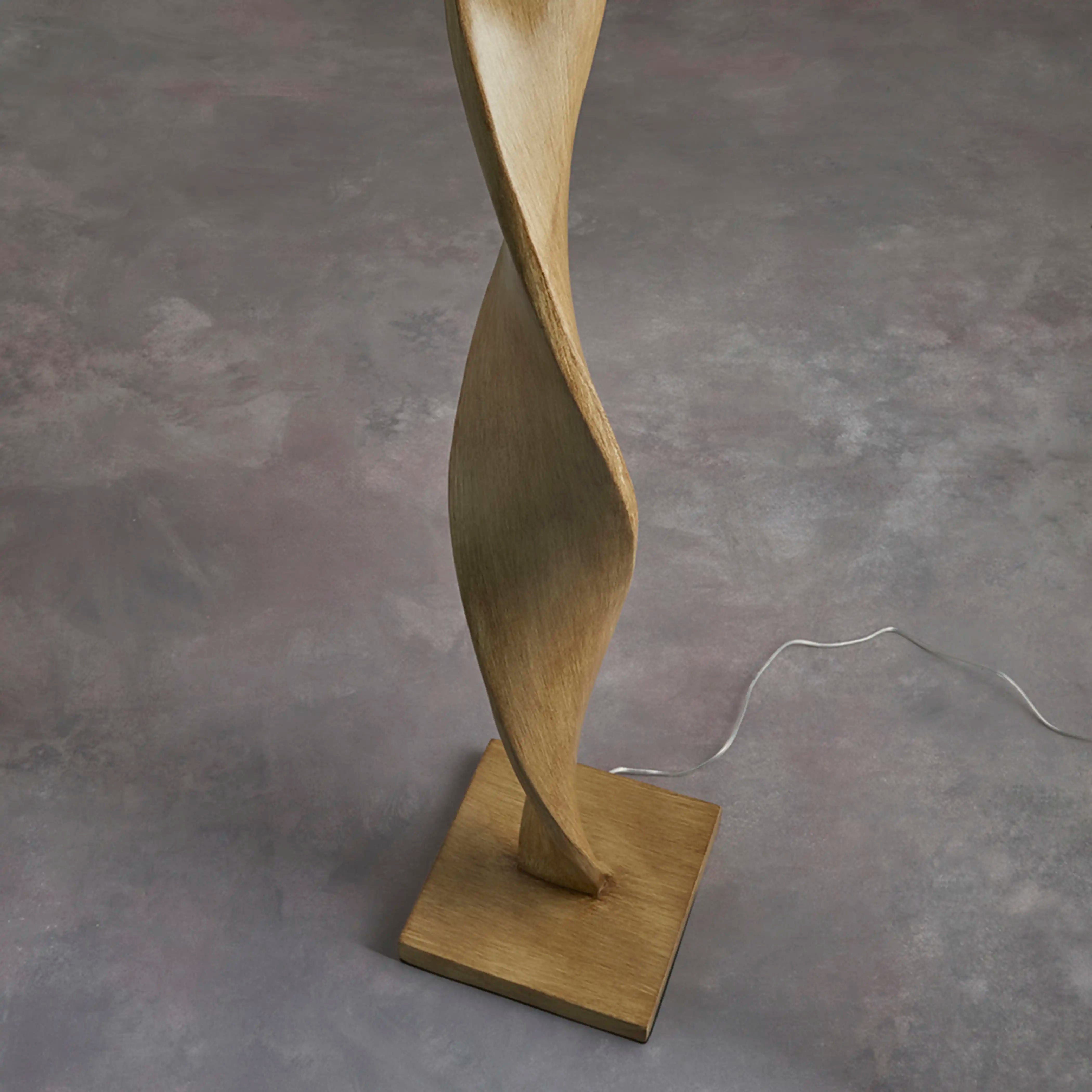 Abia Floor Lamp | Natural Linen & Oak