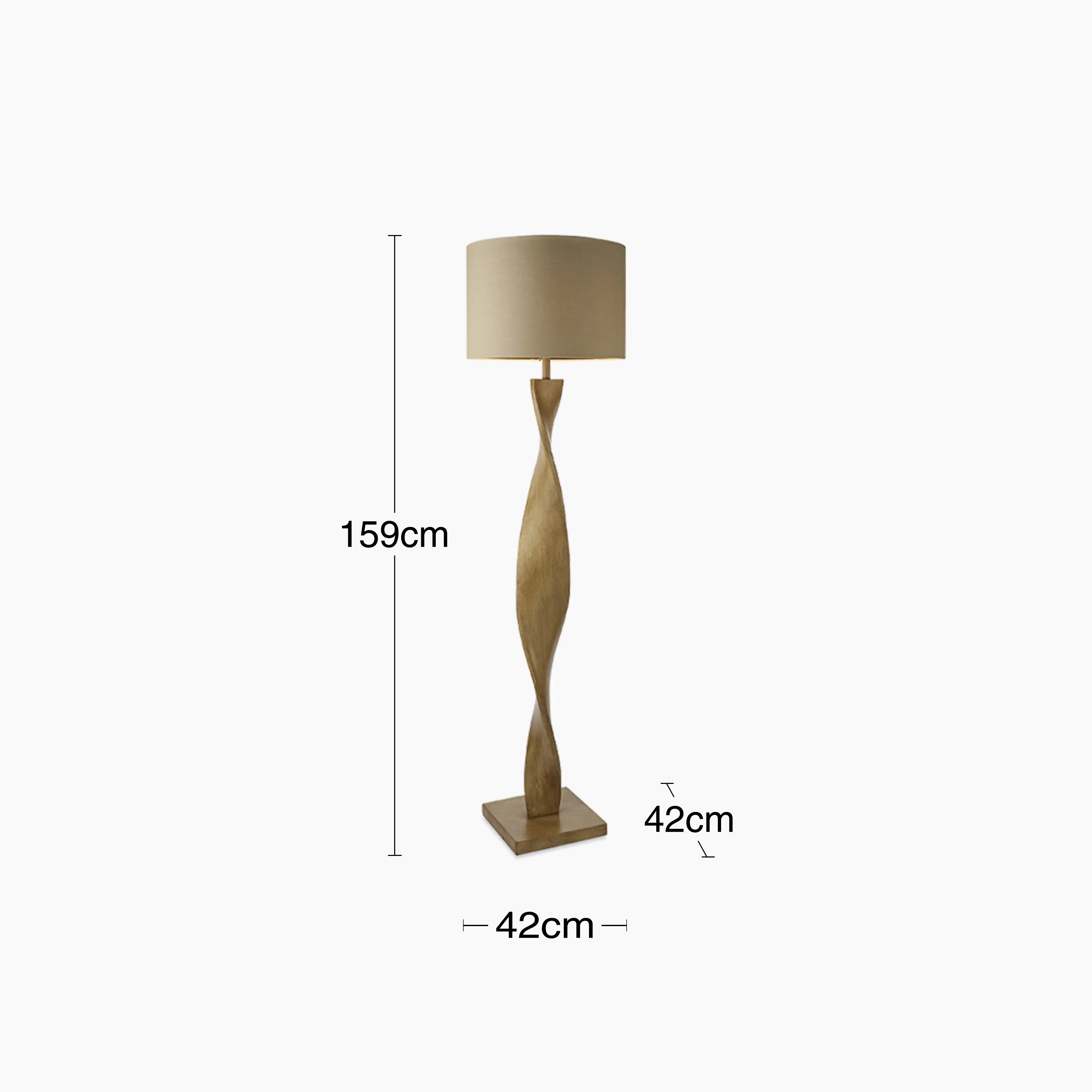 Abia Floor Lamp | Natural Linen & Oak