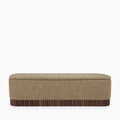 Oberon Storage Ottoman | Speckled Cappuccino Boucle & Walnut