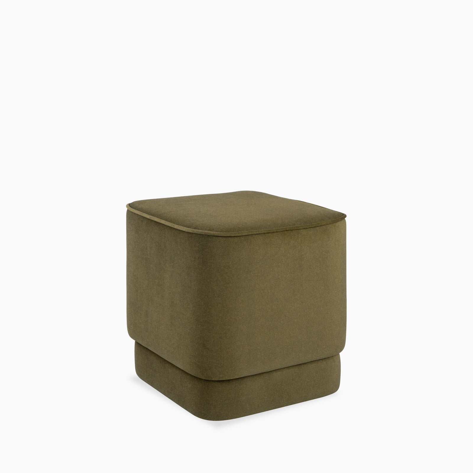 Soho Pouffe | Moss Green Sustainable Mohair Velvet
