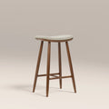 Hatton Wooden Kitchen Stool | Speckled Stone Sustainable Boucle & Walnut