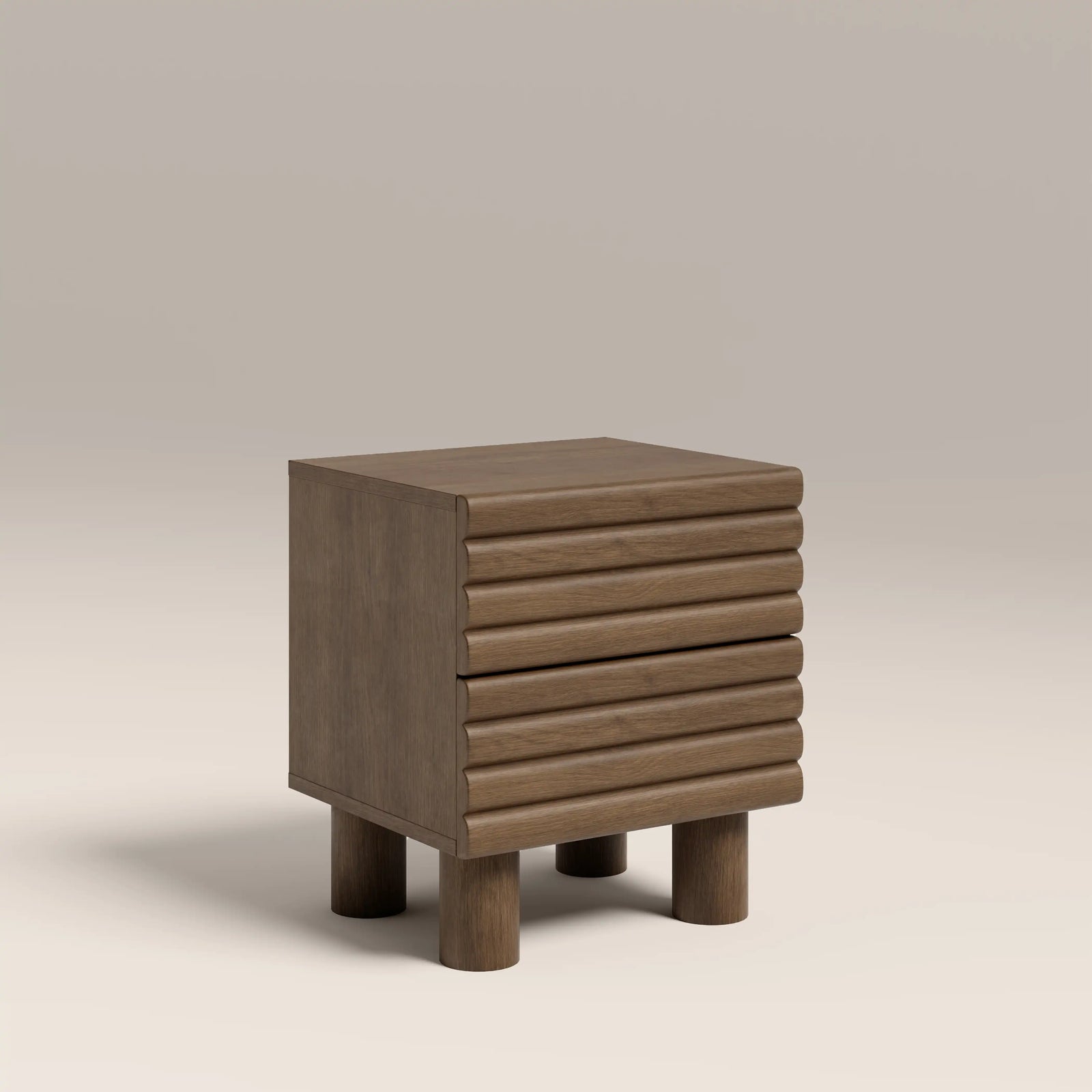 Raphael 2 Drawer Wooden Bedside Table | Walnut