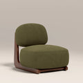 Didsbury Accent Chair | Moss Green Sustainable Mohair Velvet & Walnut