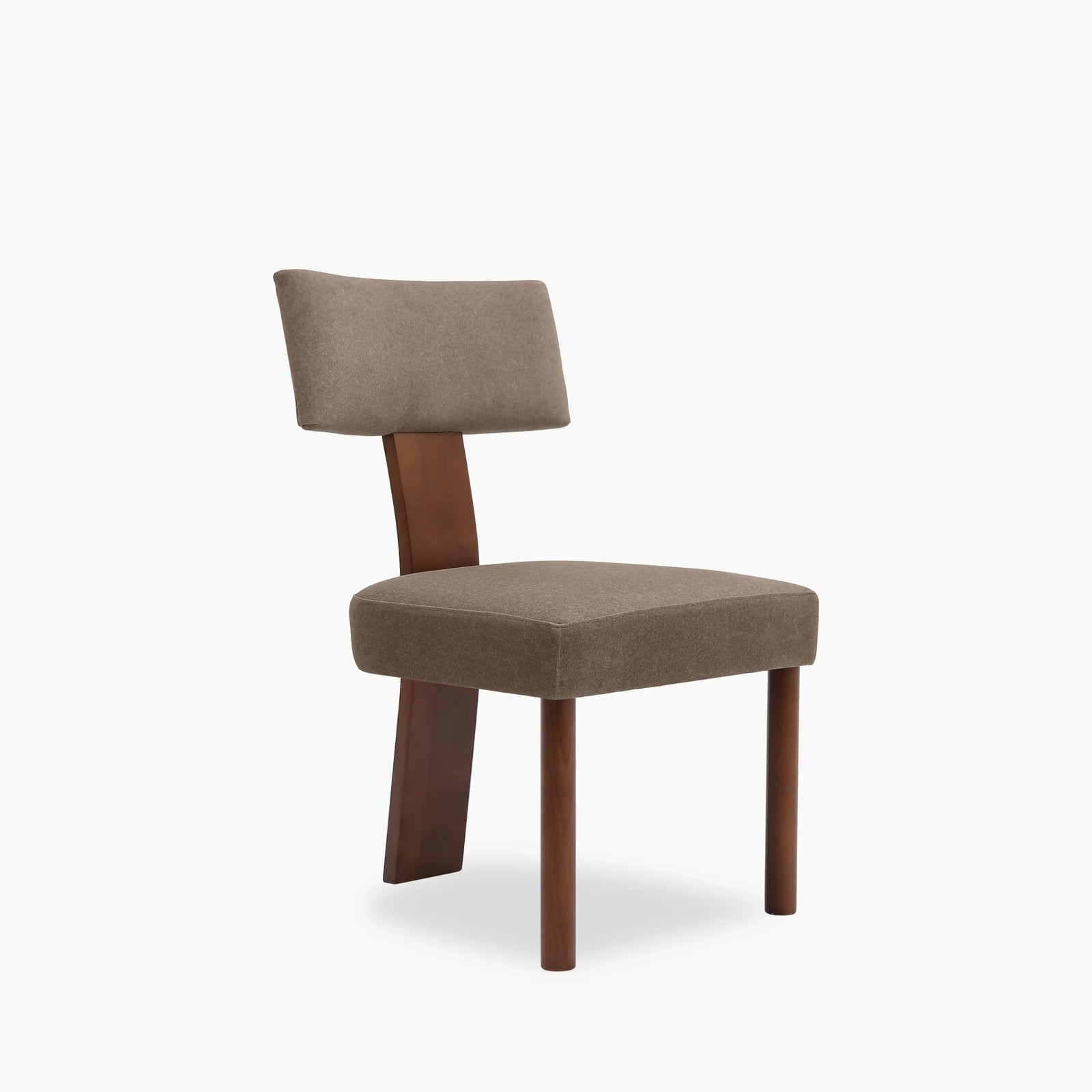 Jose Dining Chair | Truffle Brown Sustainable Mohair Velvet & Walnut