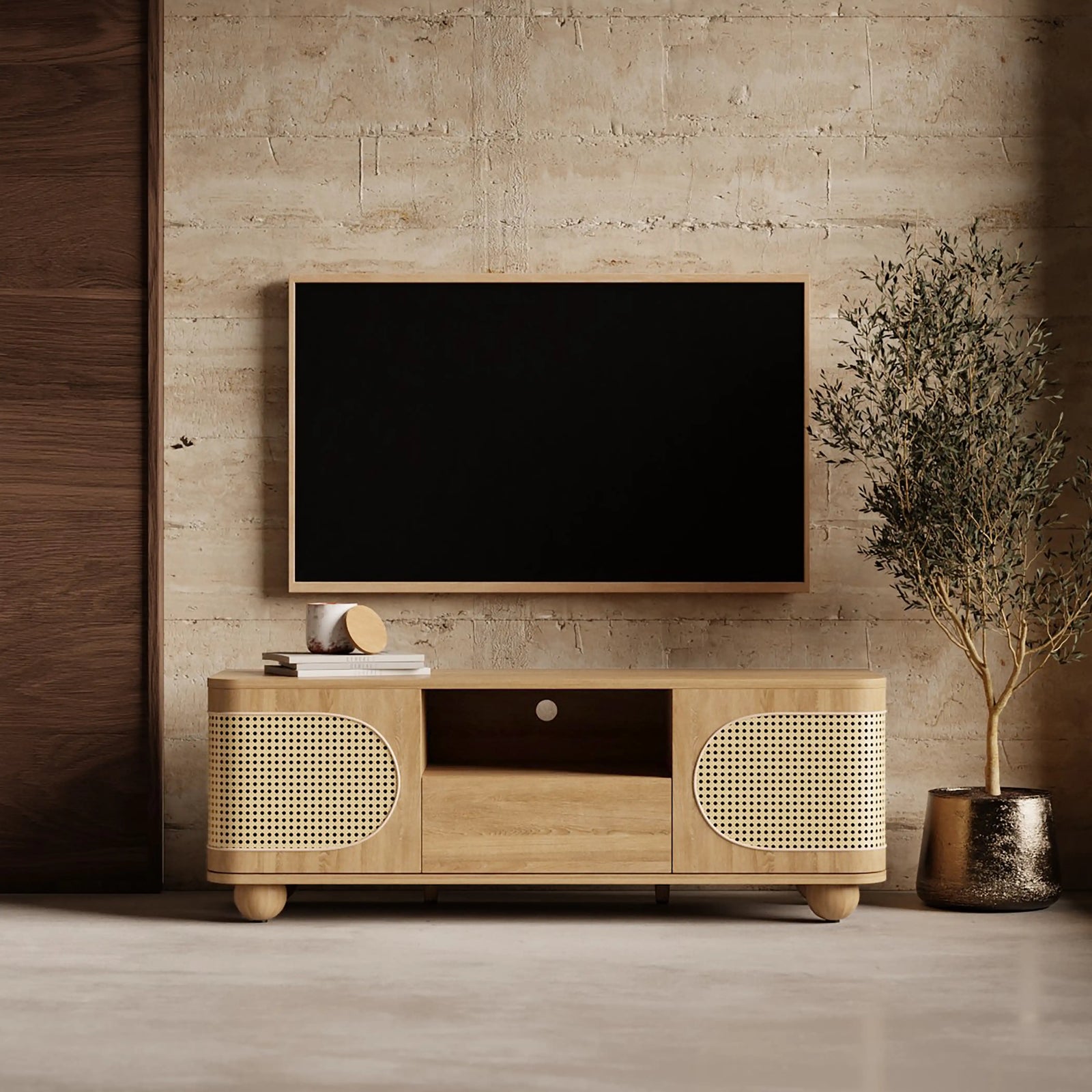 Una Wooden TV Stand | Oak & Cane