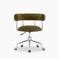 Rae Office Chair | Moss Green Sustainable Mohair Velvet & Chrome