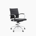 Deluxe Office Chair | Black Faux Leather & Chrome