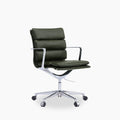 Urma Office Chair | Vintage Green Faux Leather & Chrome
