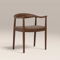 Luma Wooden Carver Dining Chair | Truffle Brown Sustainable Mohair Velvet & Walnut