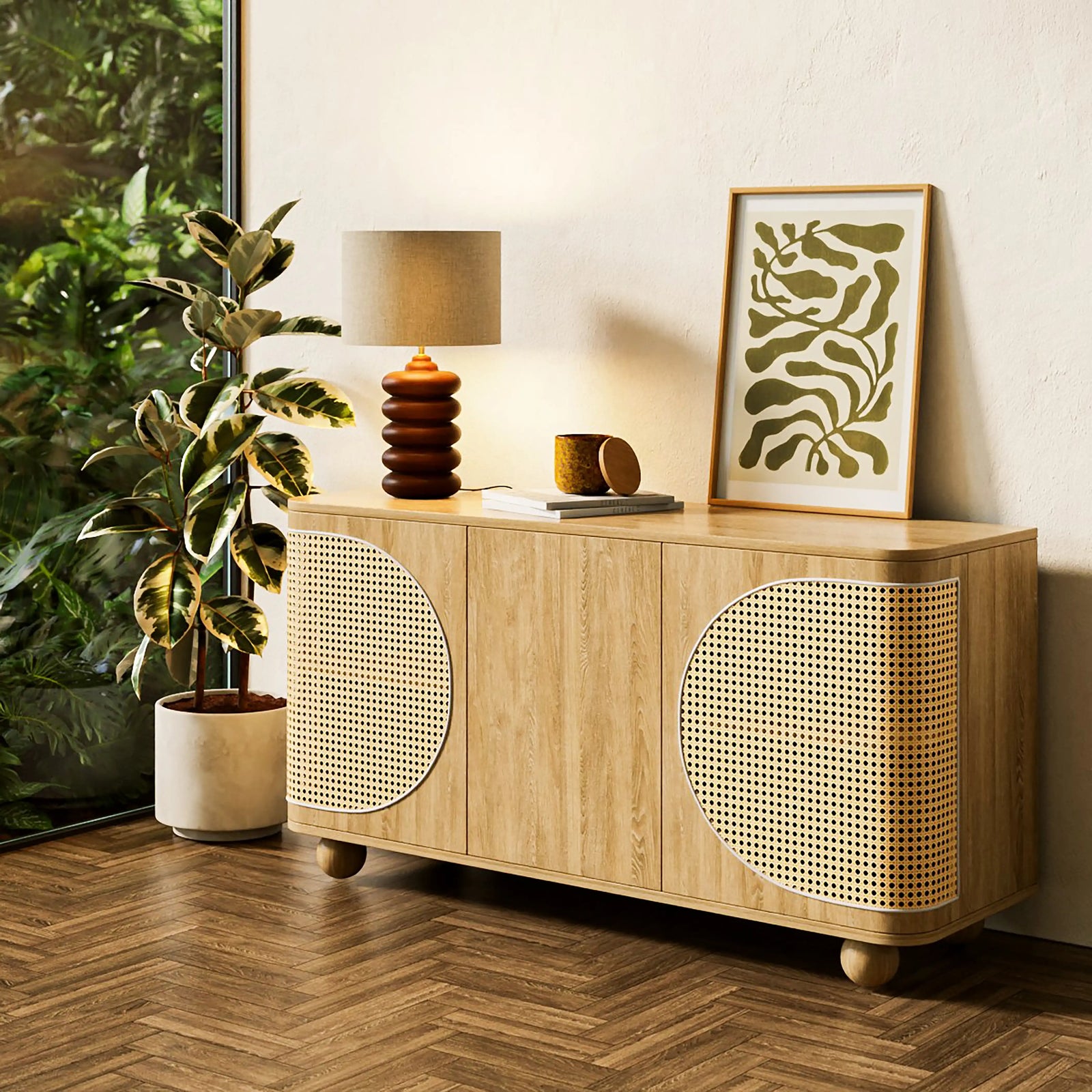 Una Wooden Large Sideboard | Oak & Cane