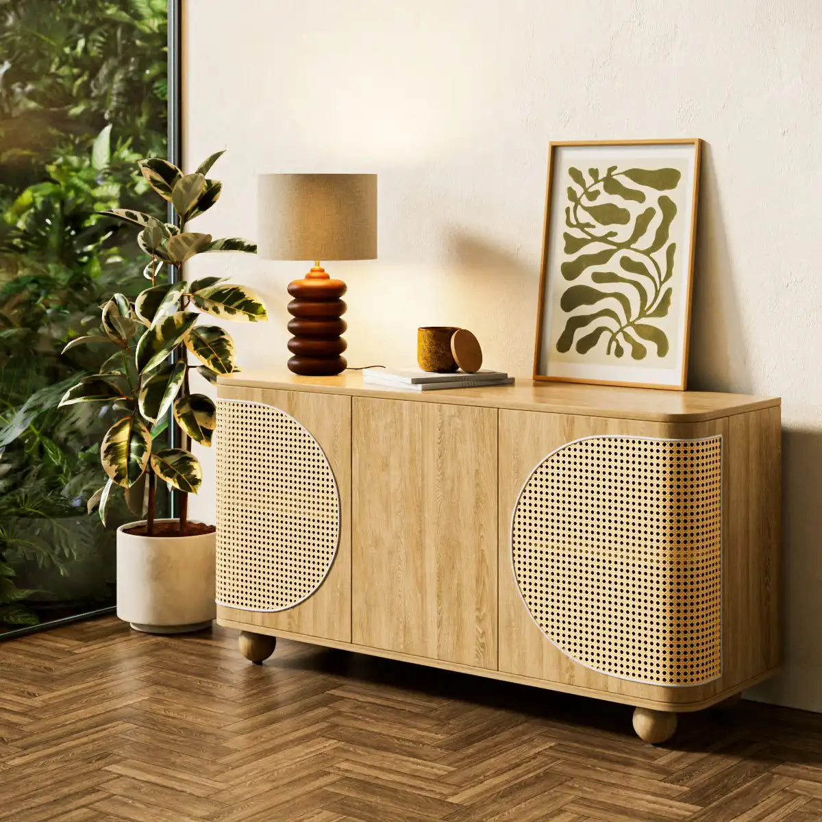 Una Wooden Large Sideboard | Oak & Cane