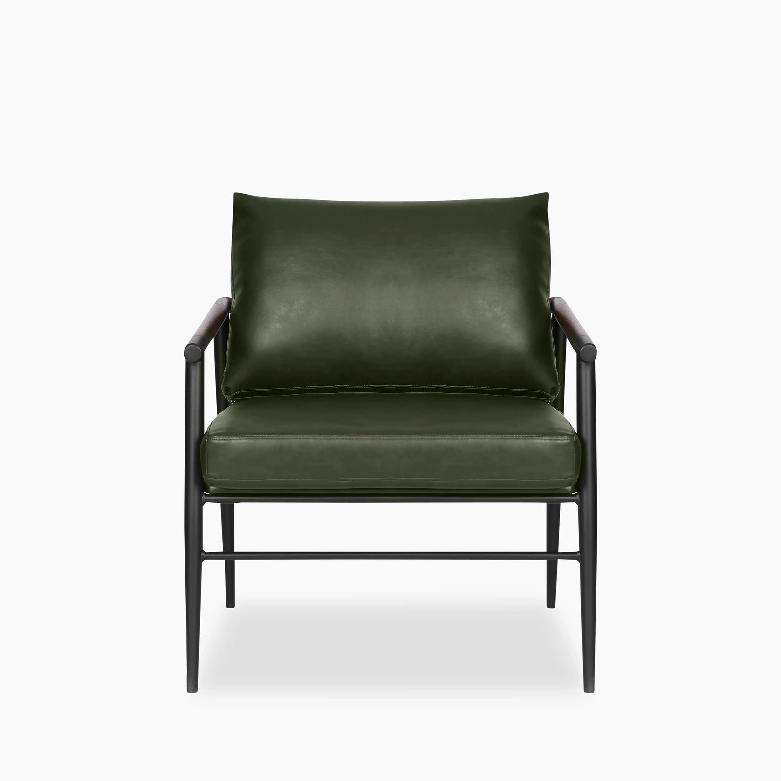 Barbican Armchair | Vintage Green Faux Leather & Black